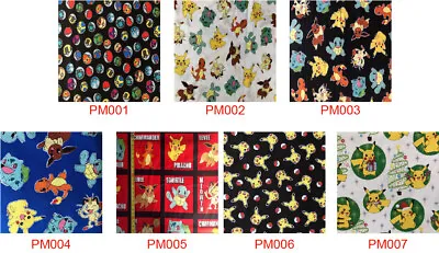 Print Fabric Quilt Fabric Fat Quarter 100% Cotton(Poke'mon Collection) • $5.50