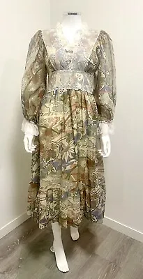 70s 80s Vintage Gunne Sax By Jessica Dress Boho Hippy Cottage Asian Inspired • $495
