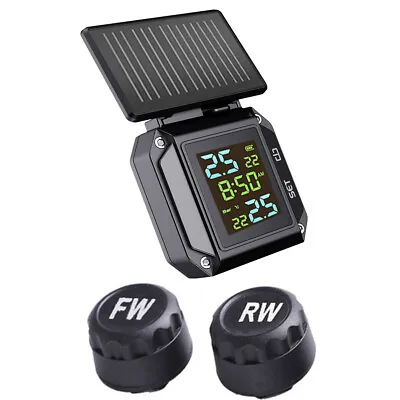 2 External Sensor Motorcycle TPMS LCD Tire Pressure Monitoring System Tyre Alarm • $32.22