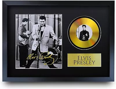 Elvis Presley A3 Framed Signed Autograph Picture Printed Gold Disc To Music Fans • $41.02