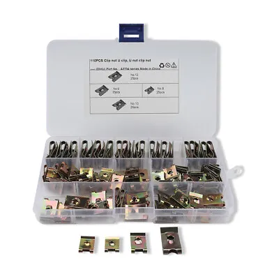 110 Assorted Piece 6/8/10/12 U Nut Kit Spire Clips Zinc Speed Fasteners Lug Nuts • $20.68