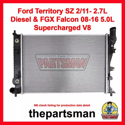 Radiator Fits Ford Territory SZ Diesel 2/11- &  FGX 5.0L Super Charged V8 08-16 • $315