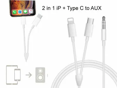 USB C Type C 8 Pin IPhone To AUX Male Audio Adapter Cable For Z Flip5 IPhone 14 • $7.82