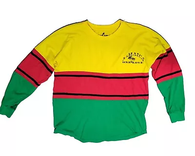  One Love JAMAICA Sz XL Colorblock  Pullover Long Sleeve Shirt WOMENS • $9