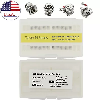 Orthodontic Self-Ligating Brackets 0.022 MBT 345 Hook GAC Interactive Braces • $59.49