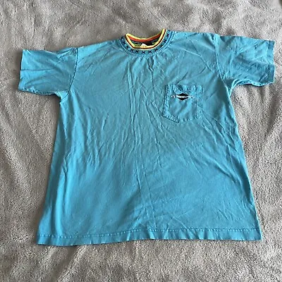 Vintage 90’s Gotcha Shirt Mens Short Sleeve Turquoise Streetwear Retro • $32.95