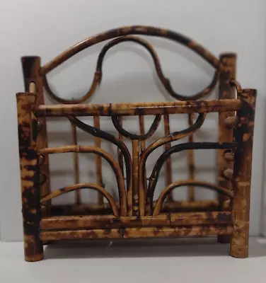 Vtg Bamboo Letter Holder Desk Wall Caddy Rattan MCM TIKI • $24.99