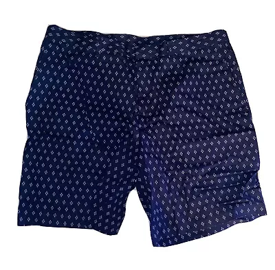 J. Ferrar Geometric Shorts Men Size 34 Blue Grey 100% Cotton Preppy • $14.99