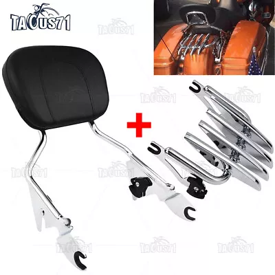 $129.99 • Buy For 2009-2023 Harley Electra Glide Detachable Backrest Sissy Bar / Luggage Rack