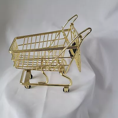 Mini Metal Shopping Grocery Cart GOLD Tone Toy Shopping Cart  • $9