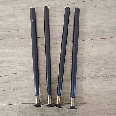 4 Vintage Dansette Style Mid Century Table Legs Black Retro • £18.99