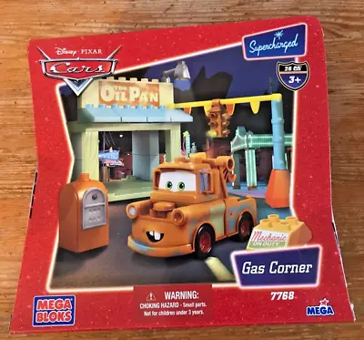 New Gas Corner Mega Bloks Pixar Cars #7768 Sealed Mater Gas Station Supercharged • $49.99