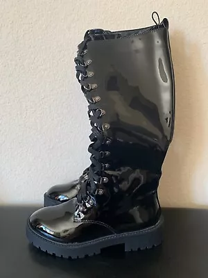 Mata Black Lace Up Knee High Combat Boots-Size 7.5-NIB! • $50