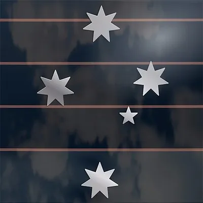 SOUTHERN CROSS Sticker 150mm SILVER Aussie Stars Flag Bns Car Window Decal • $6