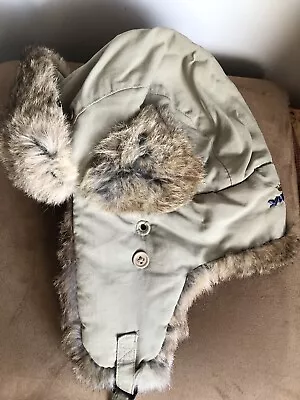Yukon Tracks Genuine Rabbit Fur Earflap Trooper Trapper Hat Tan OS Hunting • $21.77