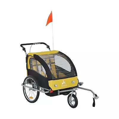 2-In-1 Double Child Two-Wheel Bicycle Trailer Stroller Jogger With 2 Harnesses • $176.79