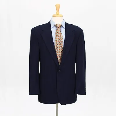 Versace 40L Blue Sport Coat Blazer Jacket Check 2B Wool • $199.99