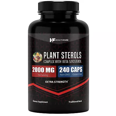 Plant Sterols 2000mg | 240 Count Maximum Strength Beta Sitosterol By Healthfare • $19.99