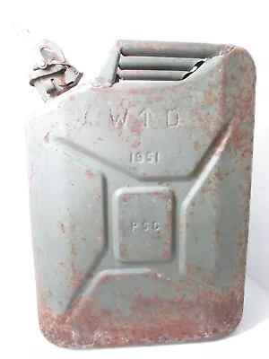 Vintage PSC WD 1951 Military Gas Can Unique Spout 5L Steel Jeep Offroad Spare • $88.88