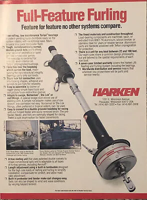 PRINT AD 1994 Harken Reeling System Sailboat Sailing Furling Pewaukee Wisconsin • $11.77