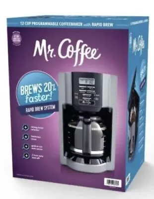 MR COFFEE 12 CUP DIGITAL COFFEEMAKER RAPID BREW BRUSHED METALLIC - Brand New • $24.99