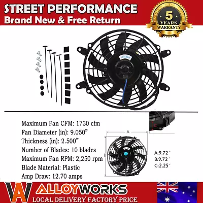 9 Inch 9  12V Push Pull Radiator Intercooler Thermo Cooling Fan+Mounting Kits AU • $39.95