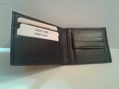 Bi Fold Mens Genuine  Leather Very Slim Walletwith Coin Purse • $8.55