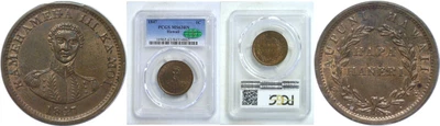 $2385 • Buy 1847 Hawaiian Cent PCGS MS-63 BN CAC