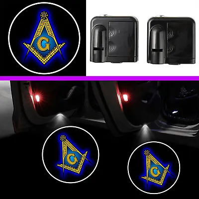 $17.08 • Buy Masonic Freemason Logo Car Door LED Lights Wireless Freemasonry Laser Projector