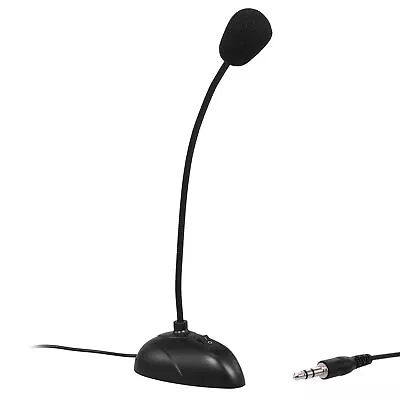 3.5mm Computer Mini Microphone Stand Recording Mic For PC Desktop Laptop R0G2 • $10.89