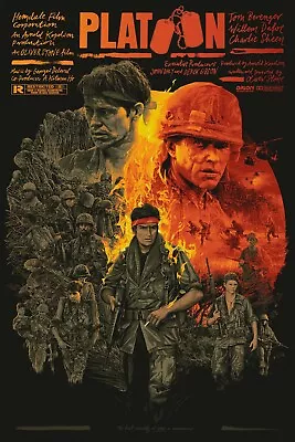 Platoon Variant Screenprint Grzegorz Domaradzki Gabz Movie Poster Not Mondo • $179.99
