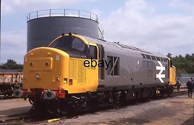 35mm Railway Slide- BR Diesel Electric Loco Class 37 37906 @ Old Oak Common • £3.25