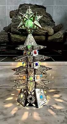 Punched Tin Christmas Tree 16  Lighted Table Top Display • $139.99