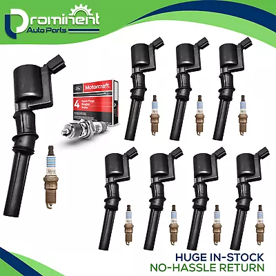 Set Of 8 Ignition Coil & Motorcraft Spark Plugs For Ford Lincoln FD503 SP493 • $59.63