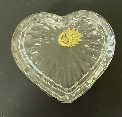 European Collection 24% Lead Crystal Glass Heart Shape Box With Lid & Tag • $4.99