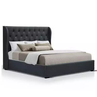 $349 • Buy Artiss Bed Frame King Size Gas Lift Bed Base Storage Wooden Fabric ISSA