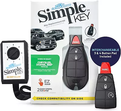 Simple Key Programmer & Key Fob For Chrysler Dodge Jeep Ram Volkswagen • $145