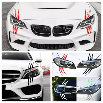 One Pair Monster Claw Scratch Headlight Reflective Decal Sticker Auto Car Truck • $6.95