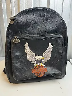 Harley Davidson Womens Backpack Bag Black Authentic Embroidered Eagle • $115