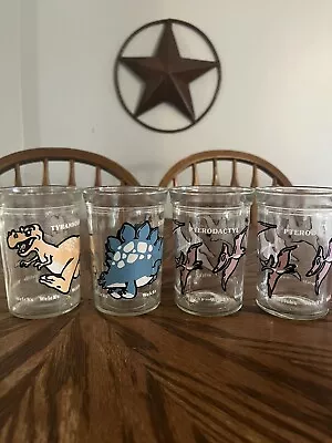 Welch's Jelly Jar Glasses Dinosaurs Vintage 1988 Set Of 4 - • $29.99