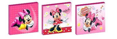 Minnie Mouse Set Of 3 Wall Art Plaques/canvas Pictures • £9.97