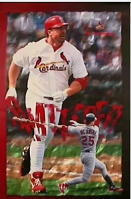 Vtg Mark McGwire St. Louis Cardinals Shatter MLB 23x35 Poster 90s Home Run King • $9.99