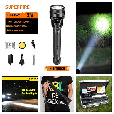 Superfire 4500 Lumens 35W HID Xenon Flashlight Torch Light Anti-slip Super  • $299