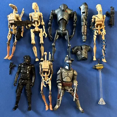 Lot Of 6 Star Wars 90's Action Figure Toys Loose 00s Battle Droids Jango Fett • $20