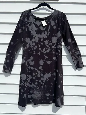 Nally & Millie ABSTRACT SPLATTER Print Sweater Dress In BLACK GRAYL NWT • £40.16