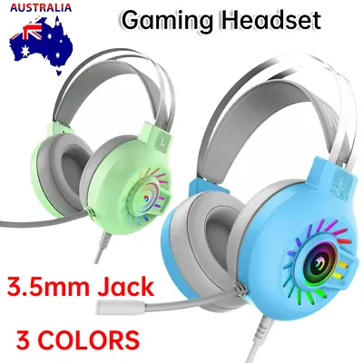 $22.38 • Buy Gaming Headset USB Wired LED Headphones Stereo With Mic For PC Desktop & Laptop