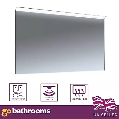 Bathroom Wall Mirror With LED Light Shaver Socket And Demister Pad 1200x600mm • £252.35