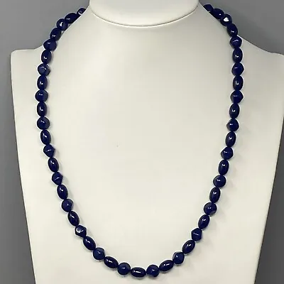£19.77 • Buy VINTAGE Trifari Necklace Dark Blue Baroque Acrylic Beads MOD 70-80s Signed 23.5 