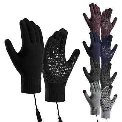 Heated Gloves USB Wool Mitten Full Fingerless Glove Electric Heated Gloves New • $8.99