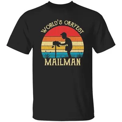 Mailman Unisex Shirt World's Okayest Postman Retro Tee Black Dark Heather • $24.99